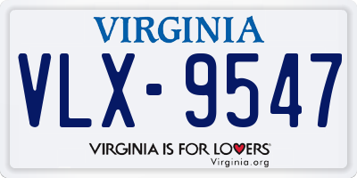VA license plate VLX9547