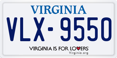 VA license plate VLX9550