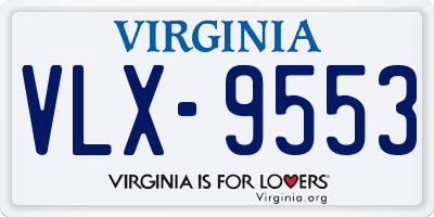 VA license plate VLX9553