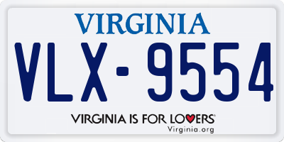 VA license plate VLX9554