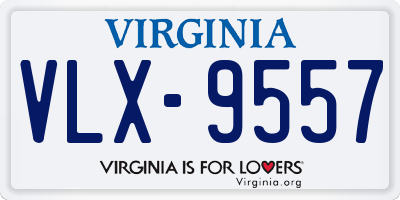 VA license plate VLX9557