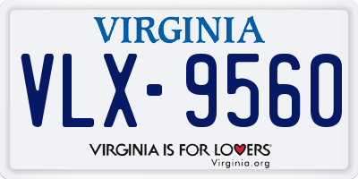 VA license plate VLX9560