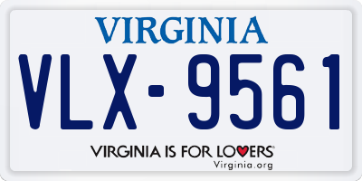 VA license plate VLX9561