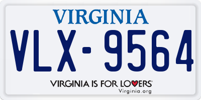 VA license plate VLX9564