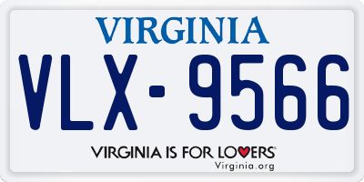 VA license plate VLX9566