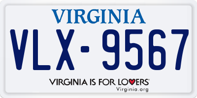 VA license plate VLX9567