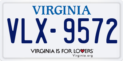 VA license plate VLX9572