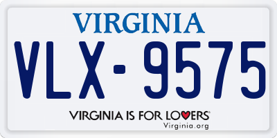 VA license plate VLX9575
