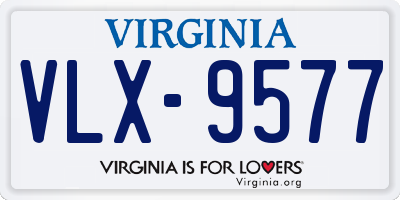 VA license plate VLX9577