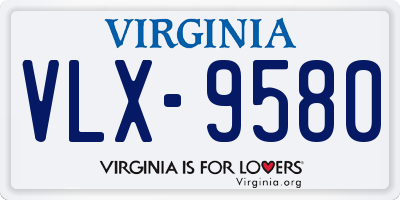 VA license plate VLX9580