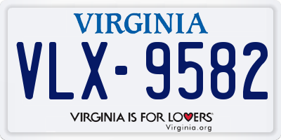 VA license plate VLX9582