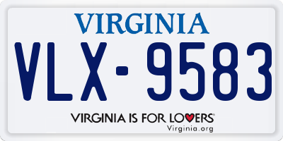 VA license plate VLX9583