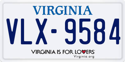 VA license plate VLX9584