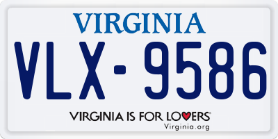 VA license plate VLX9586