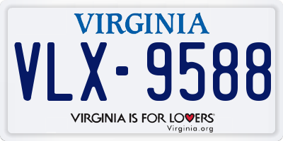VA license plate VLX9588