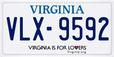 VA license plate VLX9592