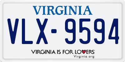 VA license plate VLX9594