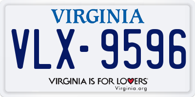 VA license plate VLX9596