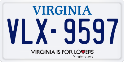 VA license plate VLX9597