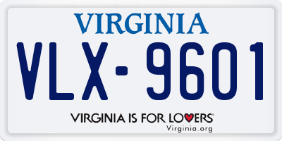 VA license plate VLX9601