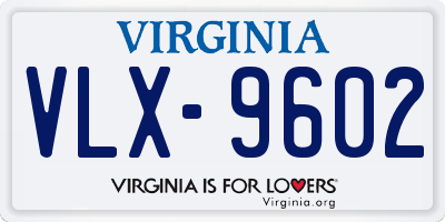 VA license plate VLX9602