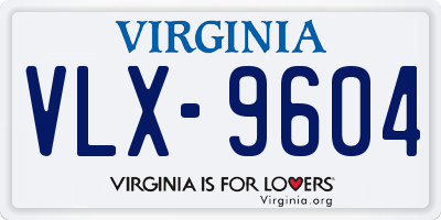 VA license plate VLX9604