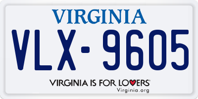 VA license plate VLX9605