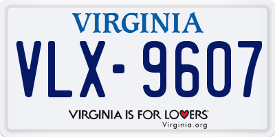 VA license plate VLX9607