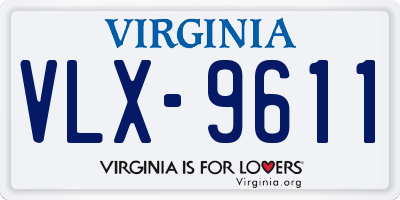 VA license plate VLX9611