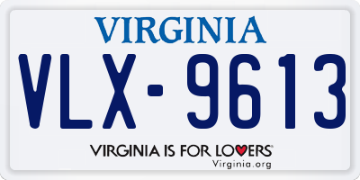 VA license plate VLX9613