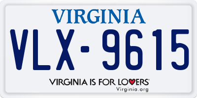 VA license plate VLX9615