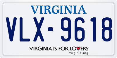 VA license plate VLX9618