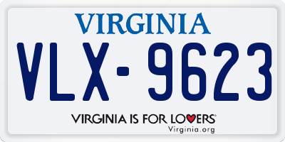 VA license plate VLX9623