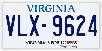 VA license plate VLX9624