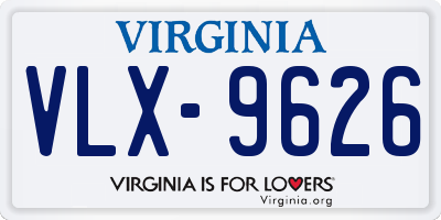 VA license plate VLX9626