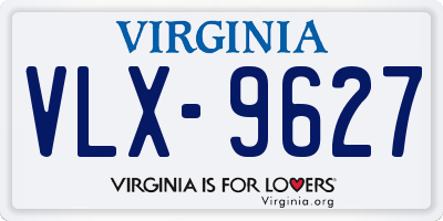 VA license plate VLX9627