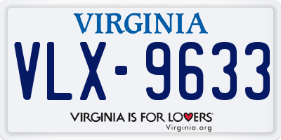 VA license plate VLX9633