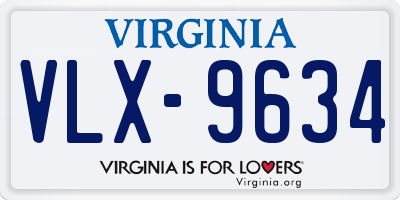 VA license plate VLX9634