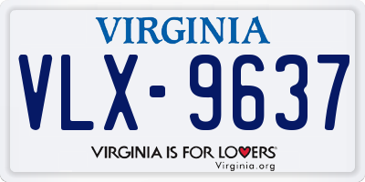 VA license plate VLX9637