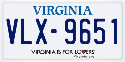 VA license plate VLX9651