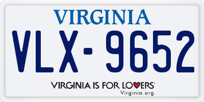 VA license plate VLX9652