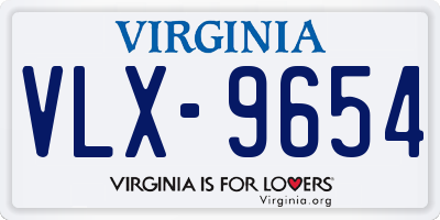 VA license plate VLX9654