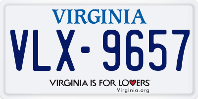 VA license plate VLX9657