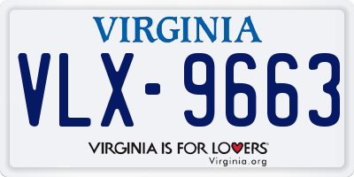 VA license plate VLX9663