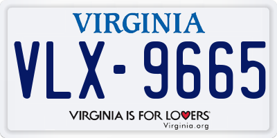 VA license plate VLX9665