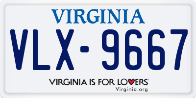 VA license plate VLX9667