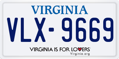 VA license plate VLX9669