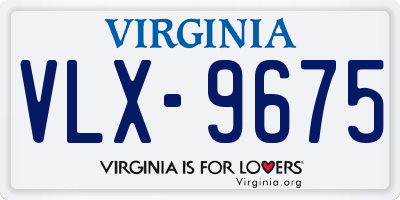 VA license plate VLX9675