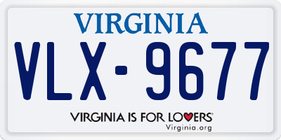 VA license plate VLX9677