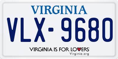 VA license plate VLX9680